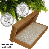 250 Direct Fit Airtight 30.6mm CHRISTMAS ORNAMENT Coin Holders Capsules For JFK HALF DOLLARS