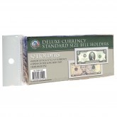 50 CURRENCY DELUXE HOLDERS Semi Rigid Vinyl for Banknotes Money US Dollar Bills