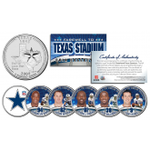 DALLAS COWBOYS * Texas Stadium Farewell * 6-Coin Statehood U.S. Quarters Team Set with Cowboys Retro Logo Coin