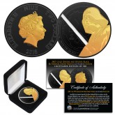 2018 Niue 1 oz Pure Silver BU Star Wars DARTH VADER LIGHTSABER Coin BLACK RUTHENIUM with 24KT Gold Clad Highlights
