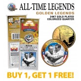 LOU GEHRIG & BABE RUTH Golden Legends 24K Gold Plated State Quarter US Coin - BUY 1 GET 1 FREE - bogo