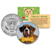 BOXER - Dog - JFK Kennedy Half Dollar U.S. Colorized Coin - Limited Edition