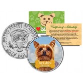 YORKSHIRE TERRIER - Dog - JFK Kennedy Half Dollar U.S. Colorized Coin - Limited Edition