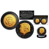 Donald Trump 45th President of the United States BLACK RUTHENIUM & 24K GOLD Clad OFFICIAL Tribute Coin
