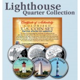 Historic American - LIGHTHOUSES - Colorized US Statehood Quarters 3-Coin Set #7 - Nauset (MA) Lynde Point (CT) Morris Island (SC)