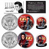 ELVIS PRESLEY 1968 Comeback Special Genuine JFK Kennedy U.S. Half Dollar 2-Coin Set 