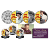 ELVIS PRESLEY Love Me Tender Official Colorized JFK Half Dollar Genuine Legal Tender U.S. 3-Coin Set