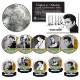 ELVIS PRESLEY * Early Music Hits - 1950's * Genuine U.S. 1976 Bicentennial IKE Eisenhower Dollar 5-Coin Set