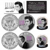 ELVIS PRESLEY Icon Collection Genuine JFK Kennedy U.S. Half Dollar 2-Coin Set