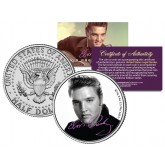 Elvis Presley " B & W Portrait " JFK Kennedy Half Dollar U.S. Coin
