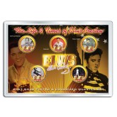 ELVIS PRESLEY - Life & Times - 24K Gold Plated US State Quarter 5-Coin Set w/4x6 - Officially Licensed