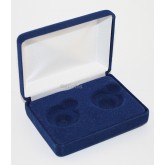 Lot of 5 Blue Felt COIN DISPLAY GIFT METAL BOX for 2-Quarters or Presidential $1 or Sacagawea Dollars 