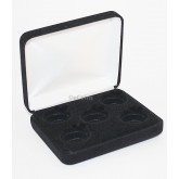 Lot of 5 Black Felt COIN DISPLAY GIFT METAL BOX for 5-Quarter or Presidential $1 or Sacagawea Dollars 