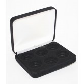 Lot of 5 Black Felt COIN DISPLAY GIFT METAL BOX for 6-Quarters or Presidential $1 or Sacagawea Dollars 