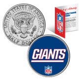 NEW YORK GIANTS NFL JFK Kennedy Half Dollar US Colorized Coin - Officially Licensed