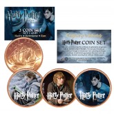 Harry Potter DEATHLY HALLOWS Colorized British Halfpenny 3-Coin Set (Set 1 of 6) - Officially Licensed