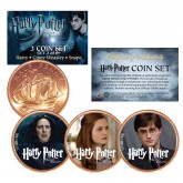 Harry Potter DEATHLY HALLOWS Colorized British Halfpenny 3-Coin Set (Set 2 of 6) - Officially Licensed