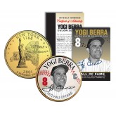 YOGI BERRA - Hall of Fame - Legends Colorized New York State Quarter 24K Gold Plated Coin