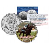 SPECTACULAR BID - 3 Time Eclipse Award Winner - Thoroughbred Racehorse Colorized JFK Half Dollar US Coin 