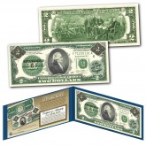1862 Alexander HAMILTON First Ever Two-Dollar Silver Certificate designed on modern $2 bill