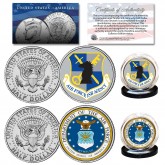AIR FORCE & USAF INTELLIGENCE Branch JFK Half Dollar Armed Forces Military 2-Coin U.S. Set