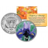 IRIS FLOWER JFK Kennedy Half Dollar U.S. Colorized Coin