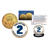 DEREK JETER The Yankees Captain #2 Retired 24K Gold Plated 2017 JFK Kennedy Half Dollar U.S. Coin