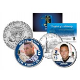 DEREK JETER Colorized New York Quarter & JFK Kennedy Half Dollar U.S. 2-Coin Set - Officially Licensed