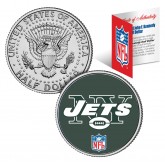 NEW YORK JETS NFL JFK Kennedy Half Dollar US Colorized Coin - Officially Licensed