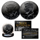 BLACK RUTHENIUM 2018-D JFK Kennedy Half Dollar U.S. Coin with Capsules and COA (Denver Mint)