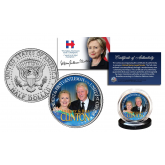 HILLARY & BILL CLINTON Democrat Presidential Campaign Official U.S. 2016 JFK Kennedy Half Dollar Coin