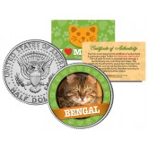 BENGAL Cat JFK Kennedy Half Dollar U.S. Colorized Coin