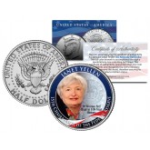JANET YELLEN First Woman Federal Reserve Bank JFK Kennedy Half Dollar US Colorized Coin