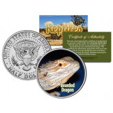 BEARDED DRAGON - Collectible Reptiles - JFK Kennedy Half Dollar U.S. Coin POGONA LIZARD