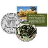 EASTERN GARTER SNAKE - Collectible Reptiles - JFK Kennedy Half Dollar Colorized U.S. Coin
