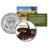 RATTLESNAKE - Collectible Reptiles - JFK Kennedy Half Dollar U.S. Colorized Coin