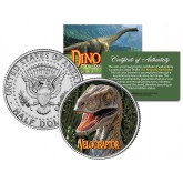 VELOCIRAPTOR Collectible Dinosaur JFK Kennedy Half Dollar US Colorized Coin