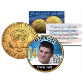 PETE ROSE Baseball Legends JFK Kennedy Half Dollar 24K Gold Plated US Coin