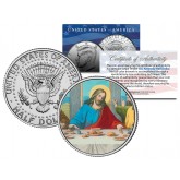 JESUS CHRIST - LAST SUPPER - JFK Kennedy Half Dollar U.S. Colorized Coin