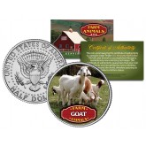 GOAT Collectible Farm Animals JFK Kennedy Half Dollar U.S. Colorized Coin
