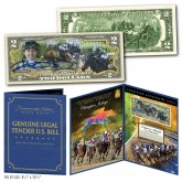 DYLAN DAVIS Hand-Signed Autographed Thoroughbred Horse Racing Jockey Genuine Colorized $2 Bill in Large Display Folio (Champion Jockey Series)