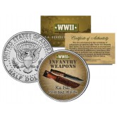 KA-BAR COMBAT KNIFE - WWII Infantry Weapons - Kennedy Half Dollar U.S. Coin