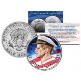Lieutenant JOHN F KENNEDY - Flowing Flag - Colorized JFK Half Dollar U.S. Coin