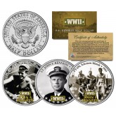 Lieutenant JOHN F KENNEDY - World War II Navy - JFK Half Dollar US 3-Coin Set WWII