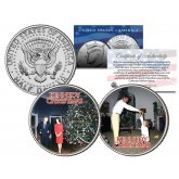 KENNEDY CHRISTMAS - Colorized JFK Kennedy Half Dollar U.S. 2-Coin Set - Jacqueline & John F Kennedy Jr