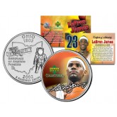 LEBRON JAMES Colorized Ohio Statehood Quarter U.S. Coin - PRE-ROOKIE - Officially Licensed