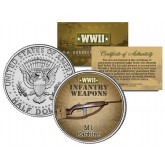 M1 CARBINE - WWII Infantry Weapons - JFK Kennedy Half Dollar U.S. Coin
