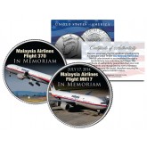 MALAYSIA AIRLINES FLIGHT 370 & MH17 In Memoriam JFK Kennedy Half Dollar US Colorized Coin