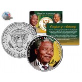 NELSON MANDELA - Father of the Nation - " Portrait " JFK Kennedy Half Dollar US Coin