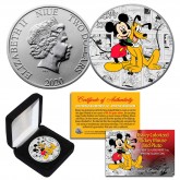 2020 New Zealand Mint Niue 1 oz Pure Silver Colorized MICKEY MOUSE & PLUTO Disney Comic Strip BU Coin (Limited 120)